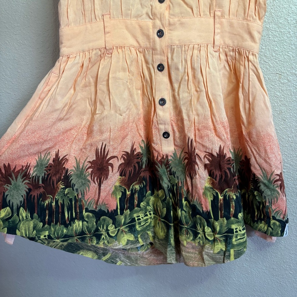 NWT One Teaspoon Toucan Zephyr Romper Sleeveless Shirt Style Size S Tropical Hem - Picture 3 of 16